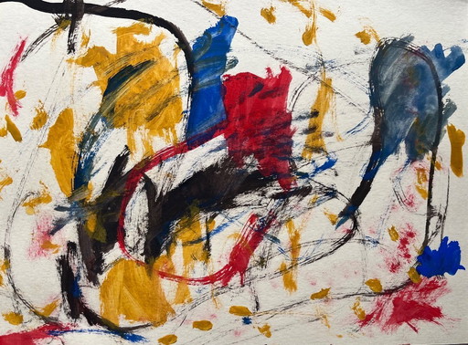 Abstrakte Gouache auf 250g Naturpapier. Größe 40x30cm.