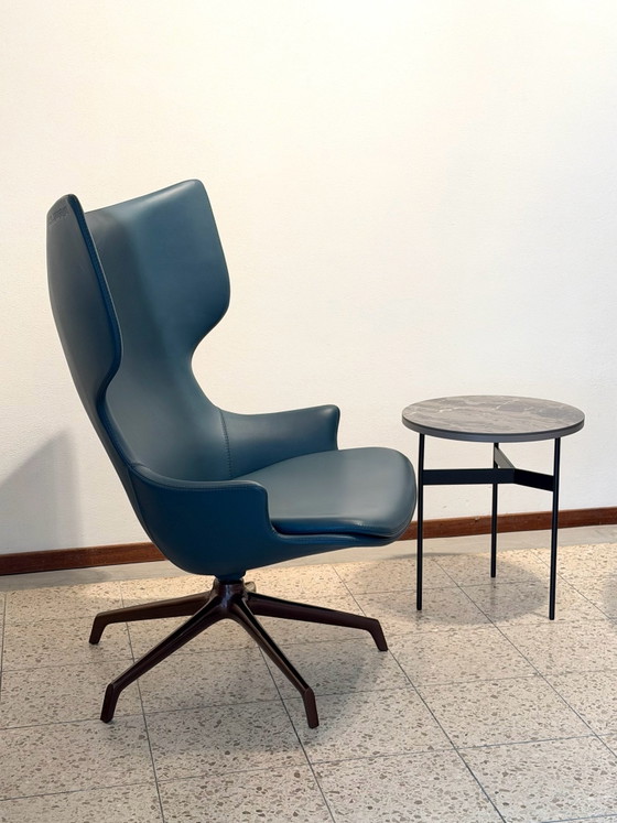 Driade Lou Speak swivel armchairs ‘Cupra edition’ (2), Metal, Leather, Blue (photo 2 of 13)