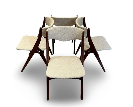 Image 1 of 4x Louis van Teeffelen Silla ASKA sillas de comedor bouclé