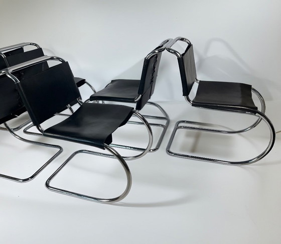 Image 1 of Set of 6 MR10 Dining Chairs — Ludwig Mies van der Rohe, attr. Knoll, c. 1970s