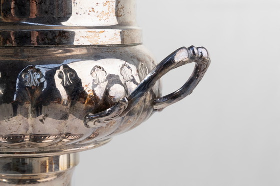 Image 1 of Medicis vase-shaped silver-plated champagne cooler, France 1950s