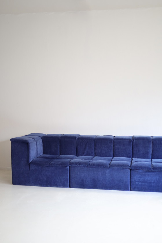 Image 1 of Modular sofa, 4 elements, blue velvet