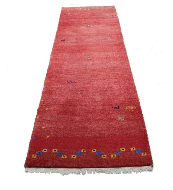 Image 1 of Origineel modern Indo Gabbeh wollen tapijt 300 x 80 cm, uitstekende staat.
