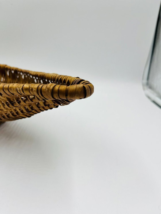 Image 1 of Vintage elongated basket in woven wicker