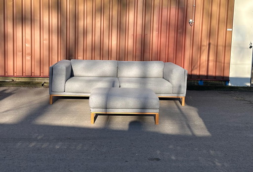 New Condition Bolia Cosy 3-Seater Sofa In Gray Wool With Hocker