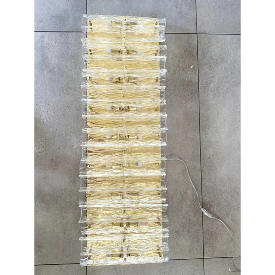 Image 1 of Luxury Italian Murano Glass Brass Wall Sconce / Flush Mount Fixture