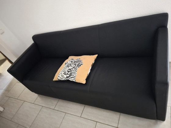 Full leather designer couch, sofa, armchair, seating set, black, 3 pieces, high quality – COR, 3-5 seaters (photo 9 of 13)