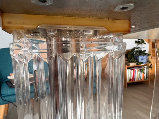 Tavolo Kartell TopTop Philippe Starck – vetro bianco – design iconico – Set da pranzo (photo 3 of 8)