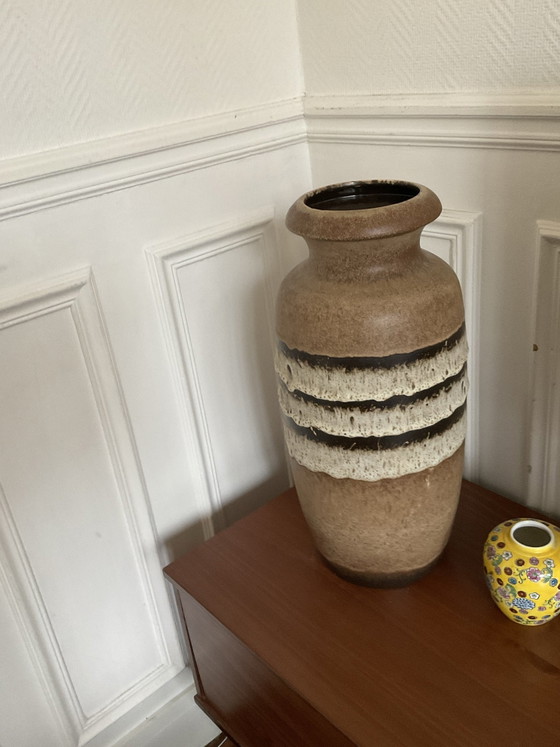 Large ceramic vase West Germany Scheurich 287-45, vintage 70s design ceramic, Black (photo 10 of 14)