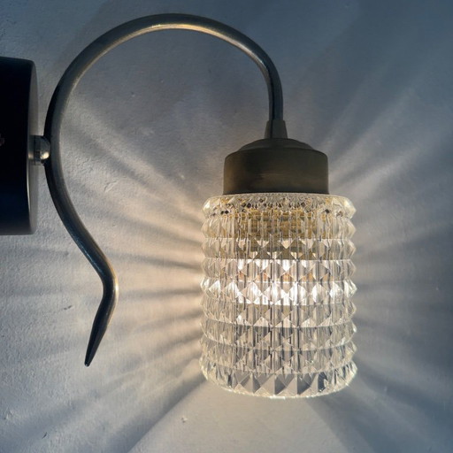 PAAR VINTAGE WANDLAMPEN VAN GLAS MET TEXTUUR