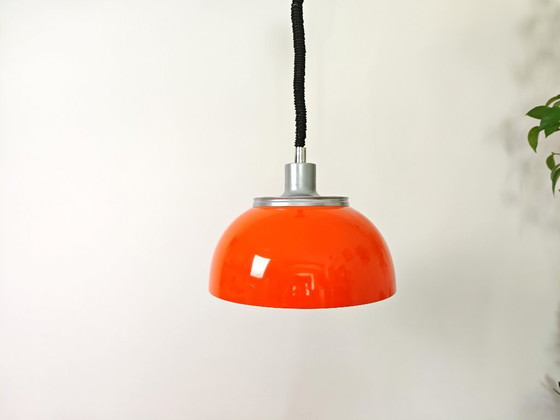 Image 1 of Lampada a sospensione vintage Meblo Guzzini, lampada a soffitto Guzzini Faro, Space Age, atomica, lampada a sospensione retrò, s