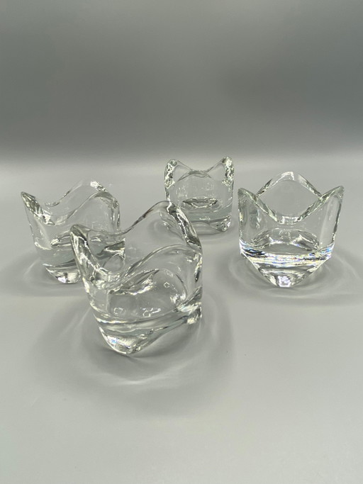 4 kristallen kandelaars – vintage design uit de jaren 70 – glazen karaffen, Crystal