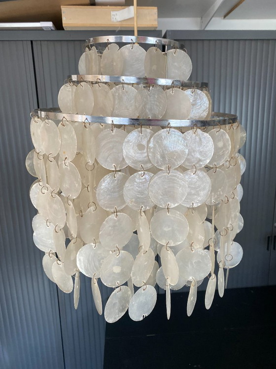 Suspension Lamp Chandelier Ceiling Light Mother-of-pearl Verner Panton vintage 1970 – Stone (photo 15 of 20)