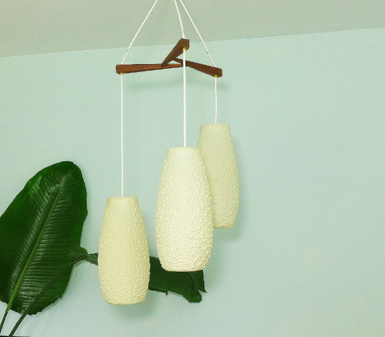 Vintage cascade lamp, 1960s bubble beehive lamp, mid-century pendant lamp – Wood, Plastic (photo 7 of 10)