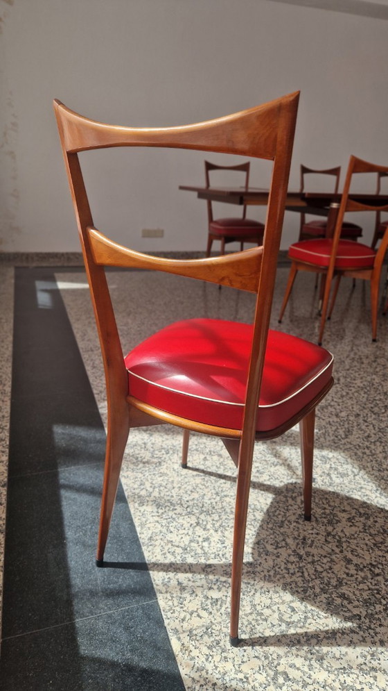 Image 1 of Complete vintage Mid-century Modern dining set with sideboard, table, and 8 chairs