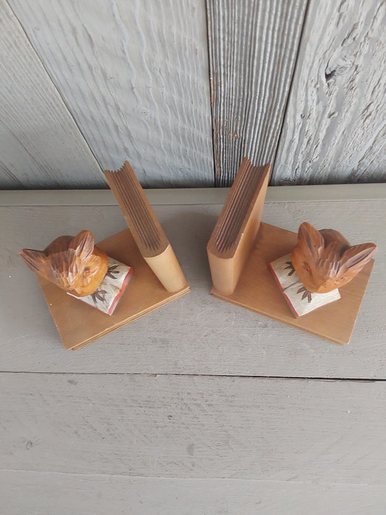 Image 1 of Vintage houten boekensteunen 