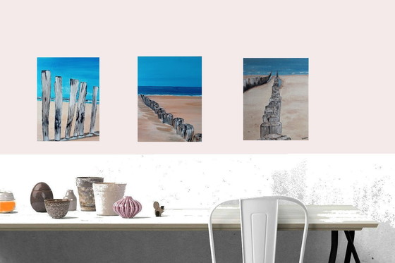 Image 1 of 3x Strandgemälde