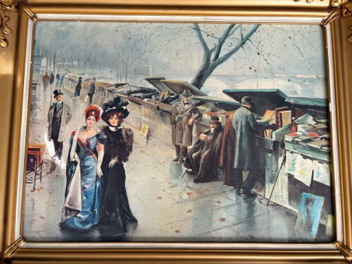 Paar Vintage Parijs Belle Époque ingelijste prenten naar Maestro Alfredo Palmero