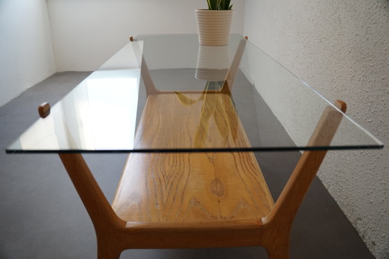 Image 1 of Table basse de style Mid-Century, avec un nouveau plateau en verre