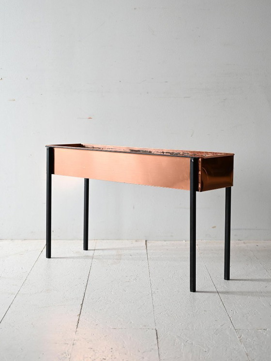 Image 1 of 1960s Scandinavian Copper and Metal Planter
