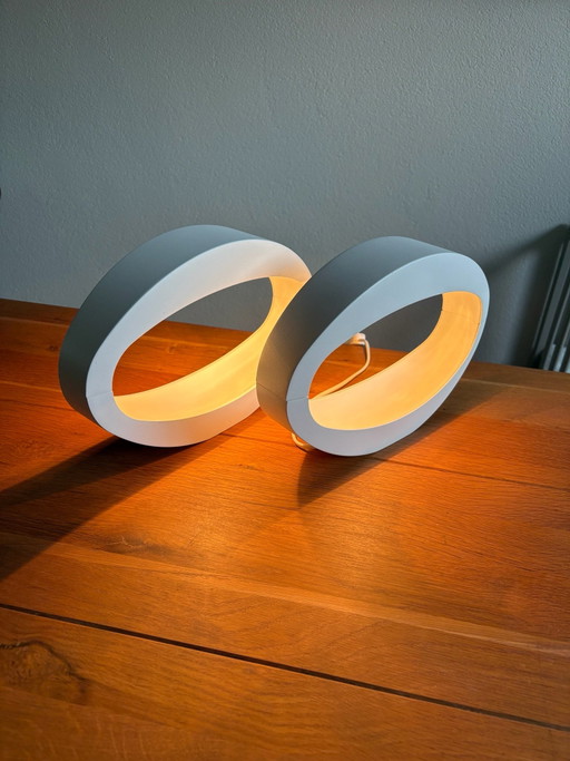 2x Lampade da tavolo di design Massive bianche