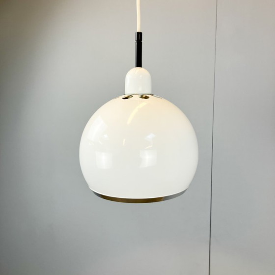 Image 1 of lampada a sfera, metallo laccato bianco, anni '70