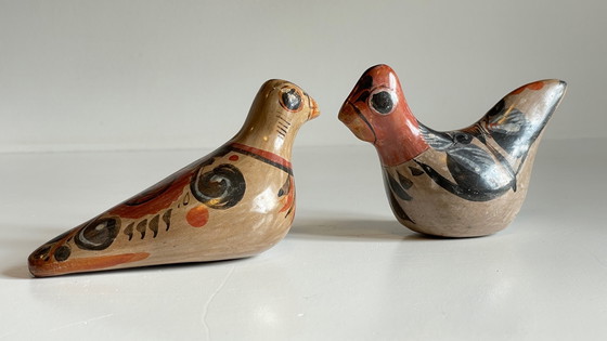 Image 1 of Couple Bird Ceramic Handmade Mexico Vintage