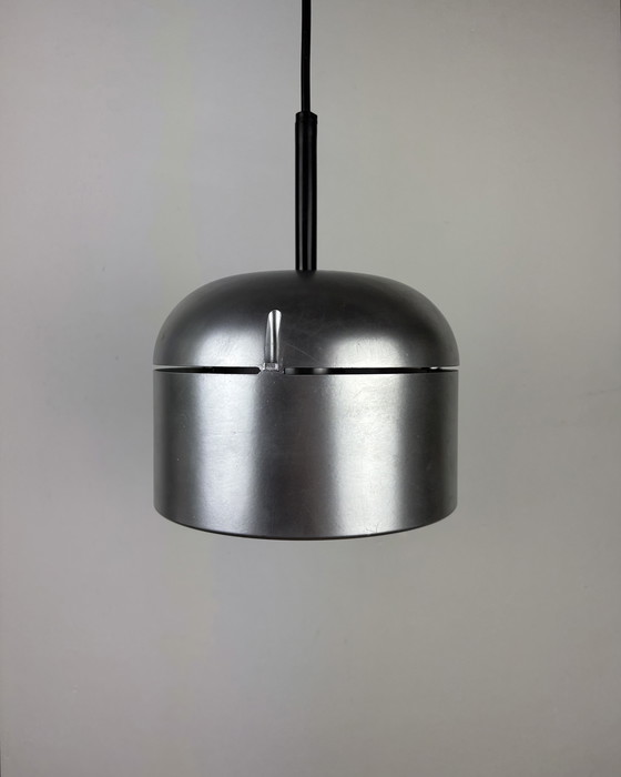 Image 1 of Staff Leuchten Arnold Berges Duo Silver Vintage Pendant Lamp, Space Age, 70s, Mid Century, Industrial design, Germany, 1970s