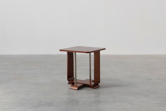 Image 1 of Tavolino quadrato Art Déco impiallacciato in rovere, Francia 1925 ca. 1925