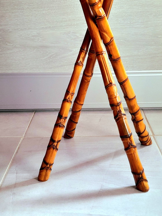 Image 1 of Tavolino in bambù e ceramica di Pierre Louis Brechat