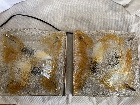 Image 1 of Coppia di applique d'epoca in vetro di Murano