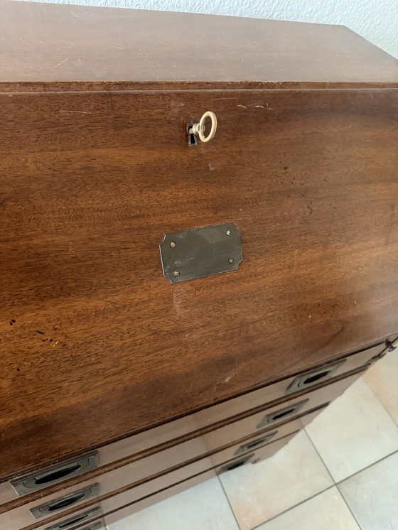 Image 1 of Bureau de secrétaire de style campagne anglaise – Mobilier militaire de campagne