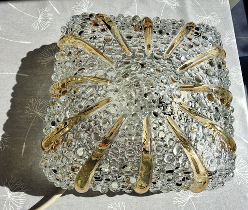 Wunderschöne Deckenleuchte mit Blasenglas, Maison Limburg J60/70 Helena Tynell Stil