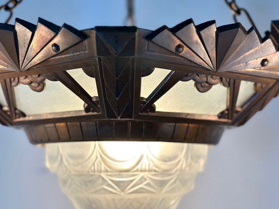 Image 1 of Lustre Art déco 4 feux 1930