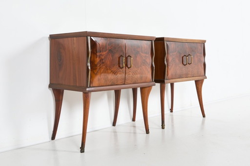 Set van 2 nachtkastjes/opbergkastjes in Mid-Century stijl, Italië jaren 1950.