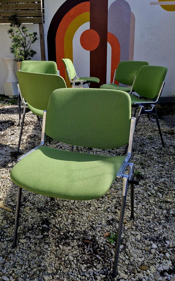 Image 1 of 🍏 series of 6 DSC 106 Chairs Giancarlo Piretti / Anonima Castelli, 1965, 70 Stamped