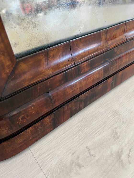 Image 1 of Cassettone - Noce - Comò con specchiera