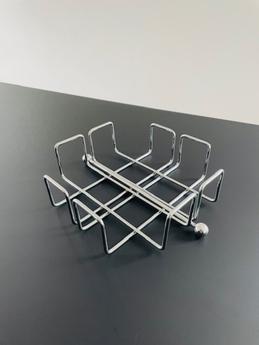 Retro chrome napkin holder with weight