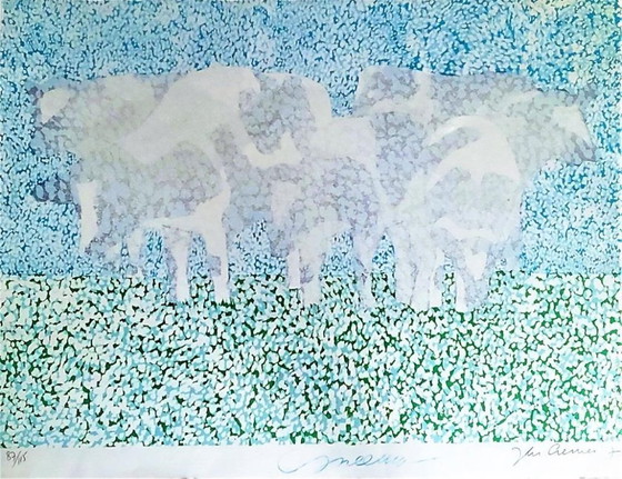 Image 1 of Jan Cremer – 2x « Neige » (sérigraphie encadrée + livre signé)