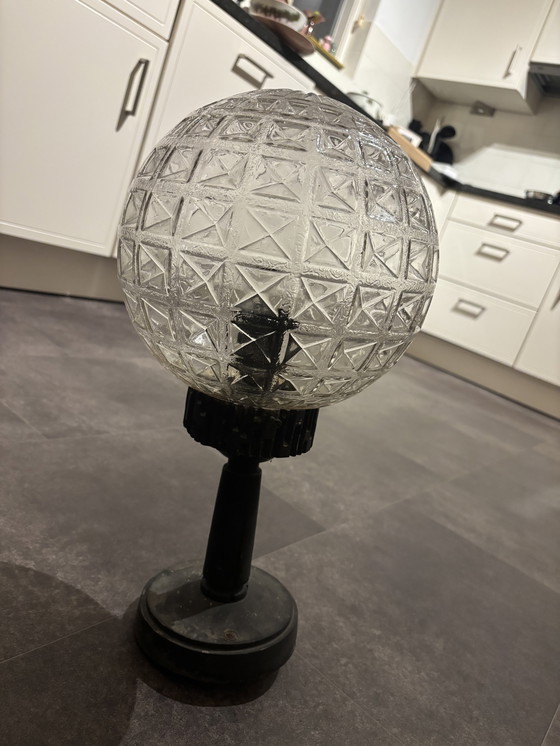 Image 1 of Vintage Glazen Bol Lampenkap 25cm (Met Poot)