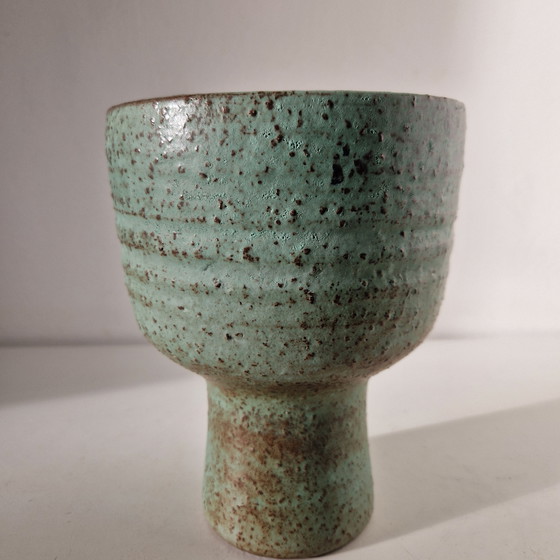 Image 1 of Mobach Vintage vaso da fiori su piede vaso da fiori in ceramica design anni '60