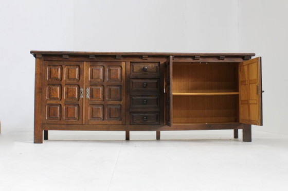 Vintage Brutalist Sideboard 1970s – Wood (photo 5 of 10)