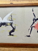 Peinture moderne du milieu du XXe siècle, figures stylisées de style allongé (années 1950/1960)