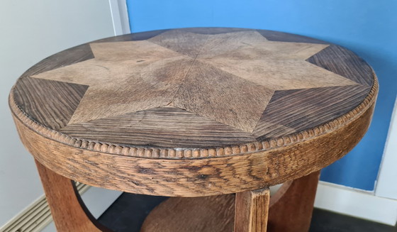 Image 1 of Amsterdam School style side table with star-shaped top