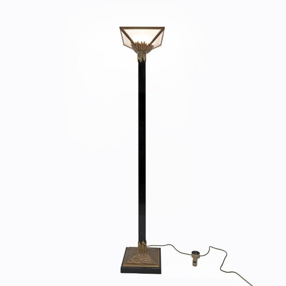 Image 1 of Lampadaire Style Art Déco Gianfranco Frattini par Relco Milano, Italie, 1970s