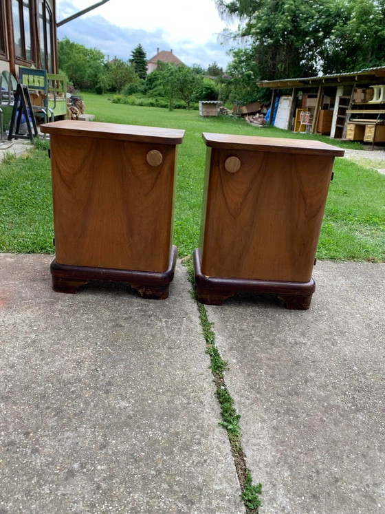 Art Deco Hungarian Nightstands, 1930s, Set of 2 – Wood (photo 2 of 6)