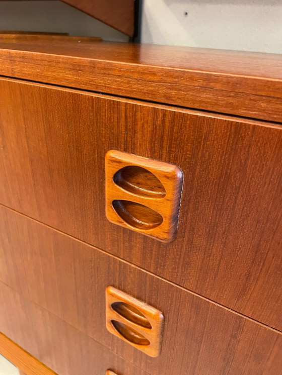 Image 1 of Commode danoise vintage, 3 tiroirs, années 1960, 2 pièces en stock