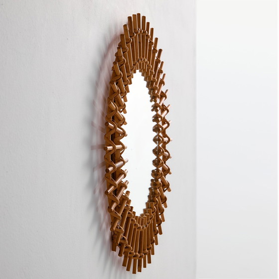 Image 1 of MK10881 Specchio con cornice in canna e rattan