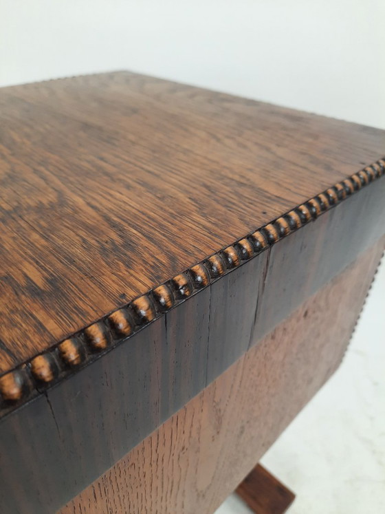 Image 1 of Vintage Art Deco houten side table bijzettafel