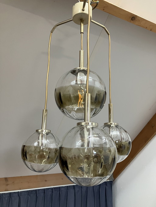 Vintage Cascade Hanglamp Met Glazen Bollen Uit De Jaren 60